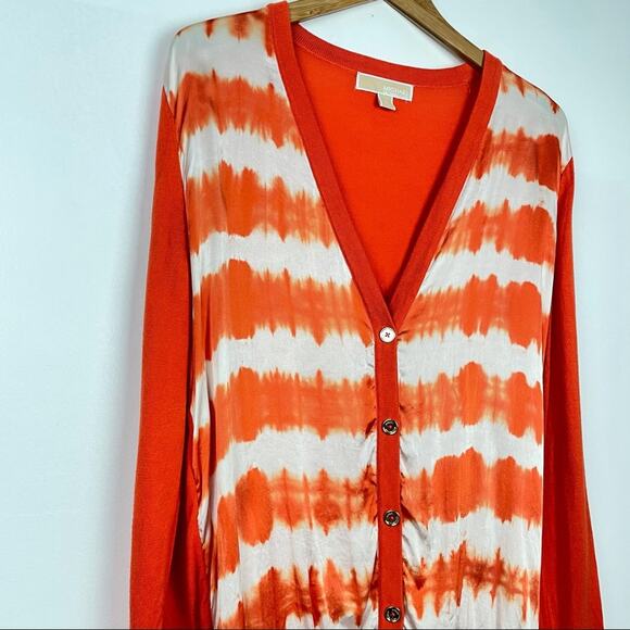 Michael Kors | Tie Dye Cardigan Sweater Orange - Picture 3 of 9